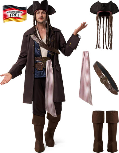 Piratenkostüm herren mit hut - piratenkostüm,