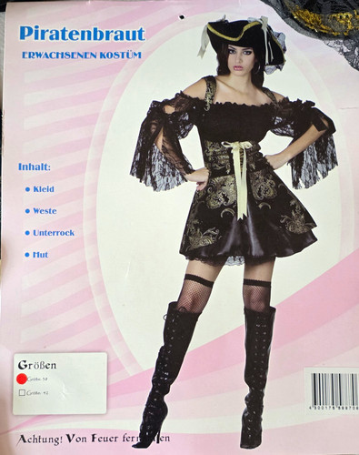 Piratenbraut damen kostüm set - piratenbraut,