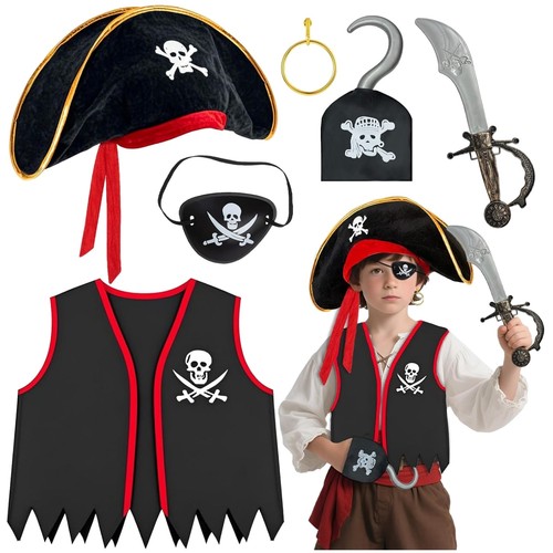 Kinder piratenkostüm tlg - kinder, 7-tlg