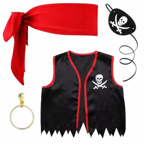 Piratenkostüm set teilig - piratenkostüm, 4-teilig