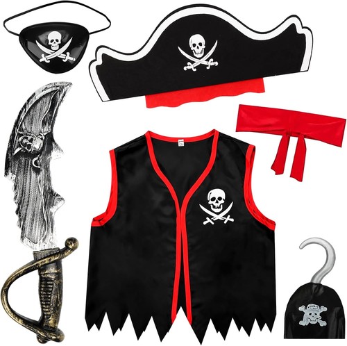 Piratenkostüm set teilig - piratenkostüm, 6-teilig