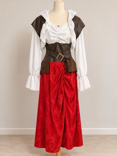 Piratenkostüm damen rot braun - damen,